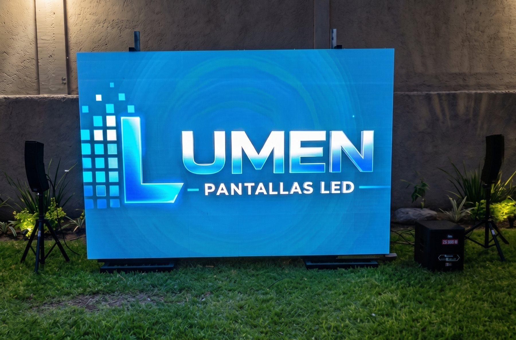 Pantalla LED de LUMEN en evento sobre pasto
