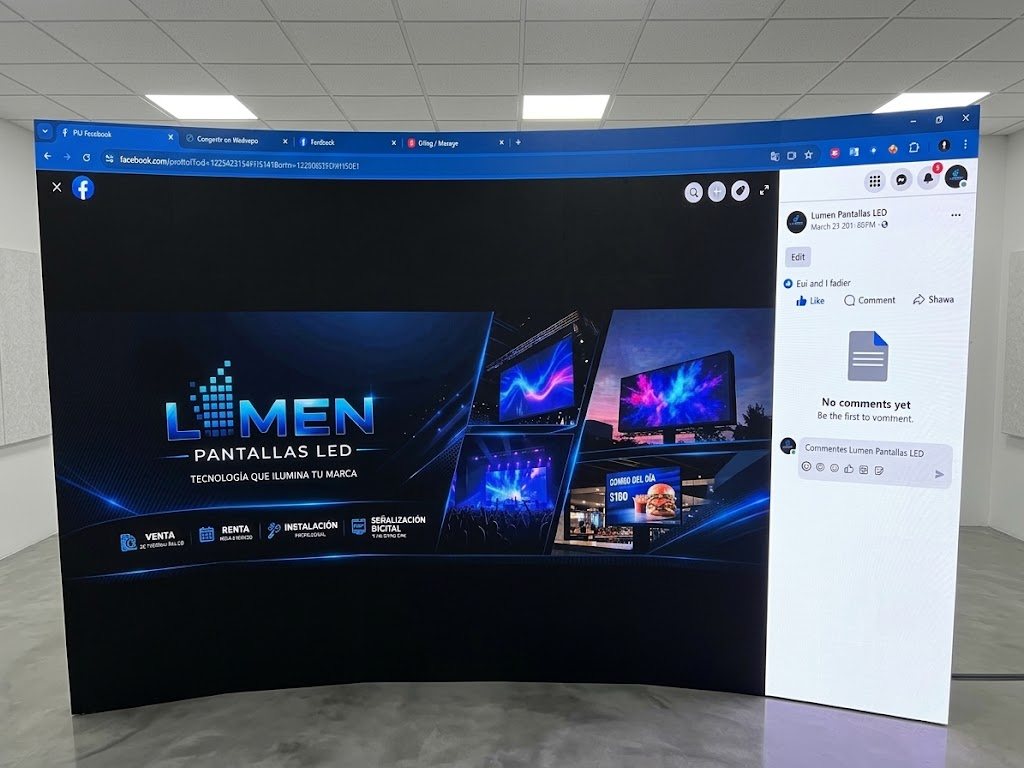 Pantalla LED curva de LUMEN en showroom